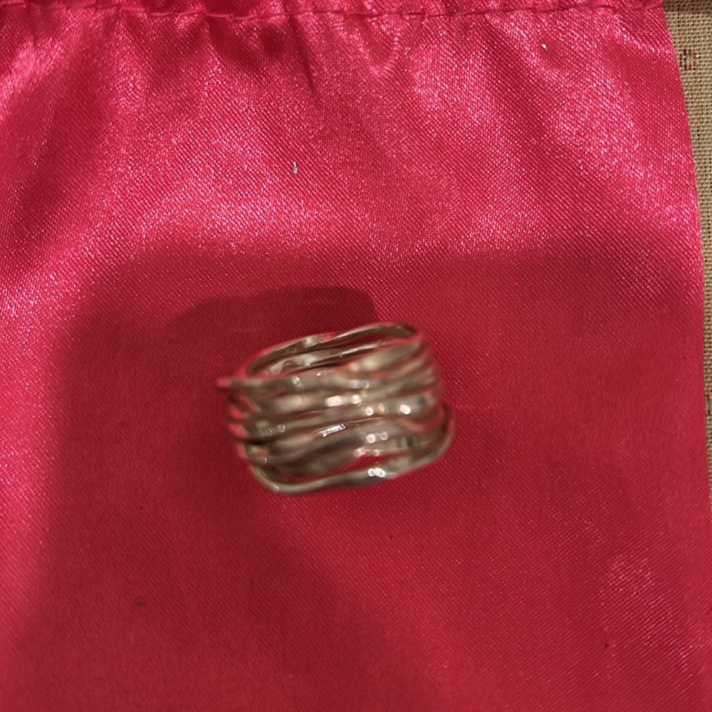 Rustic Silver Textured Ring - Picture 3 of 3